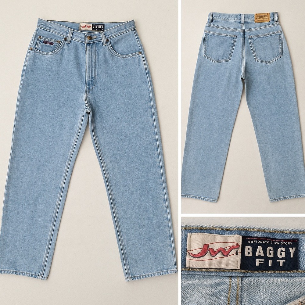Jeans West Baggy Fit Jeans Light Wash 29‎ x 33 Vintage Skater Y2K 90s Western